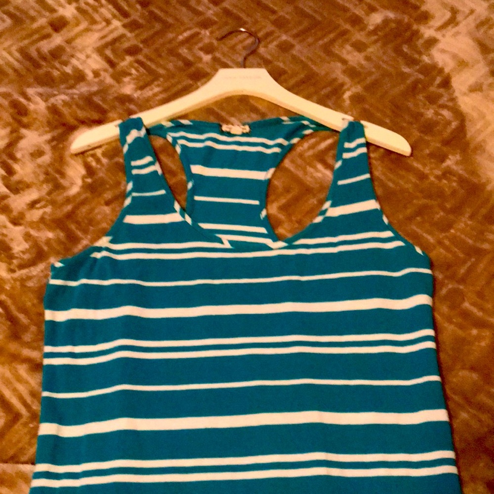 Eyeshadow Maxi Dress Size L Teal and White